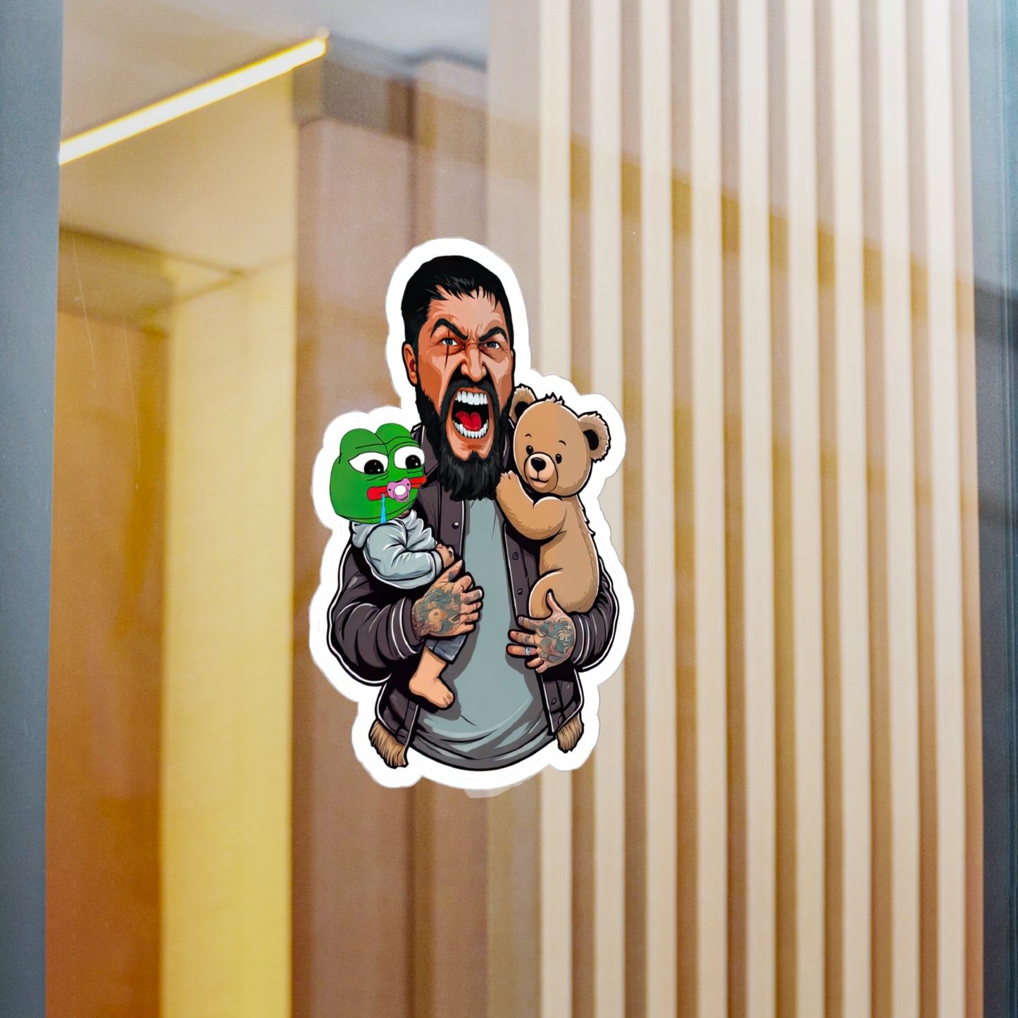 King Leo Holding Pepe / Teddy Sons Sticker