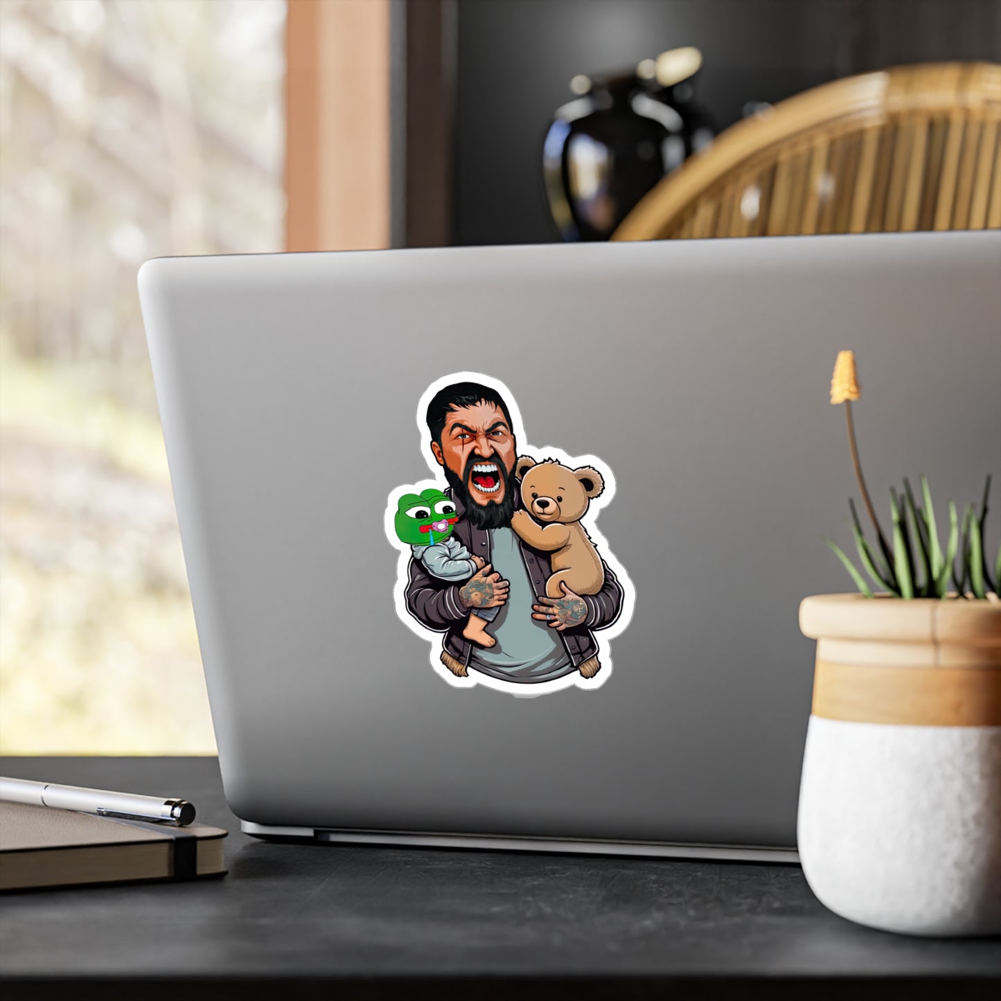 King Leo Holding Pepe / Teddy Sons Sticker