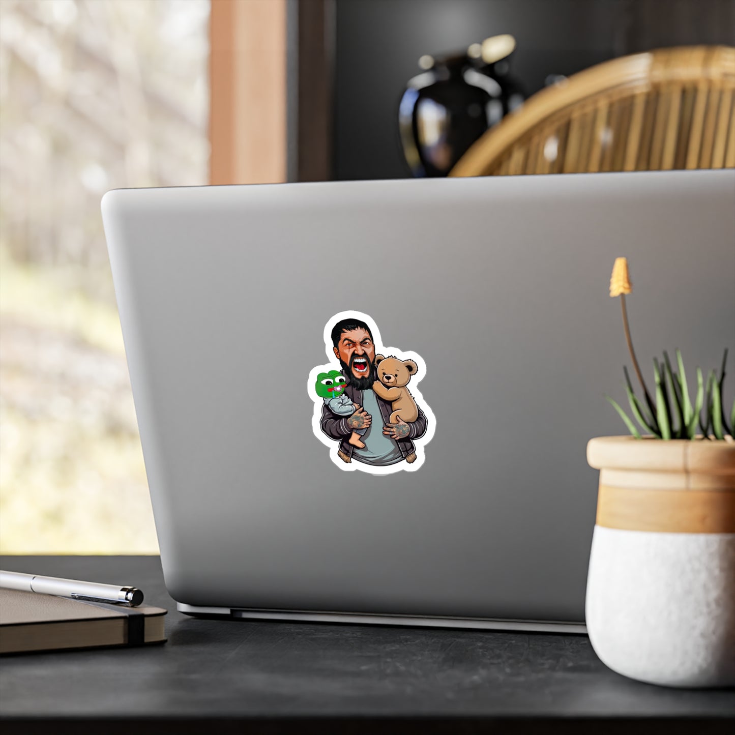 King Leo Holding Pepe / Teddy Sons Sticker