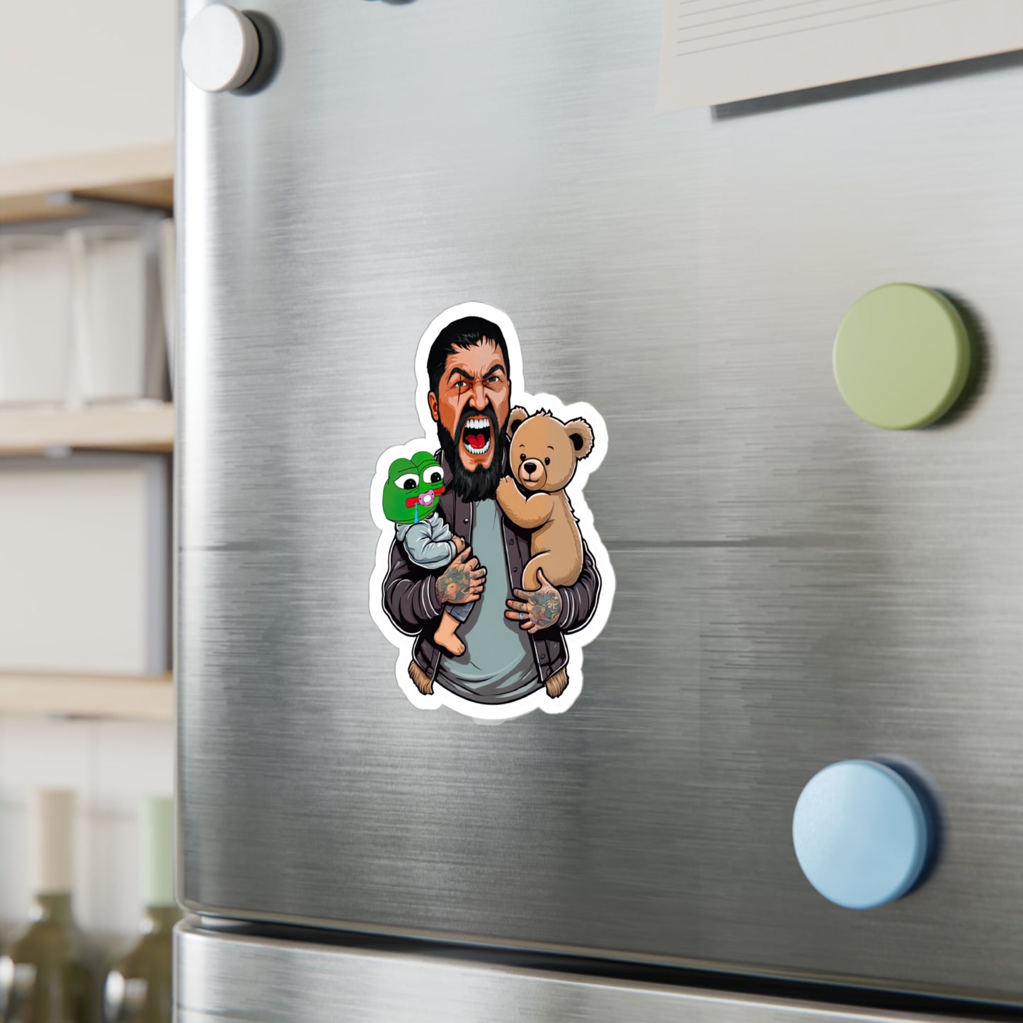 King Leo Holding Pepe / Teddy Sons Sticker