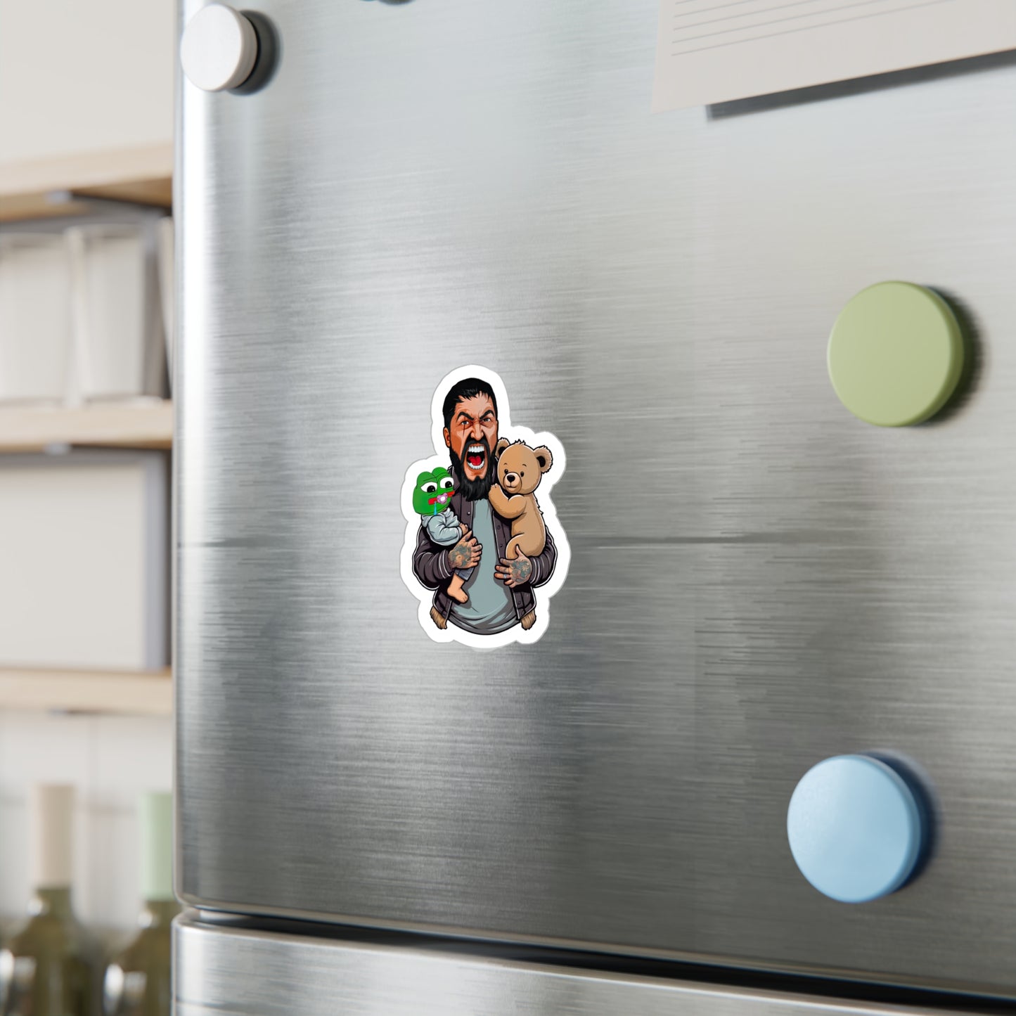 King Leo Holding Pepe / Teddy Sons Sticker