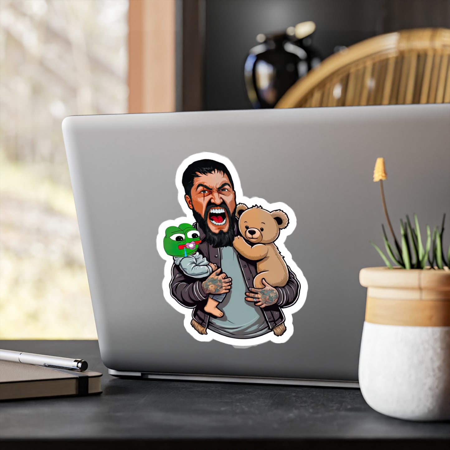 King Leo Holding Pepe / Teddy Sons Sticker