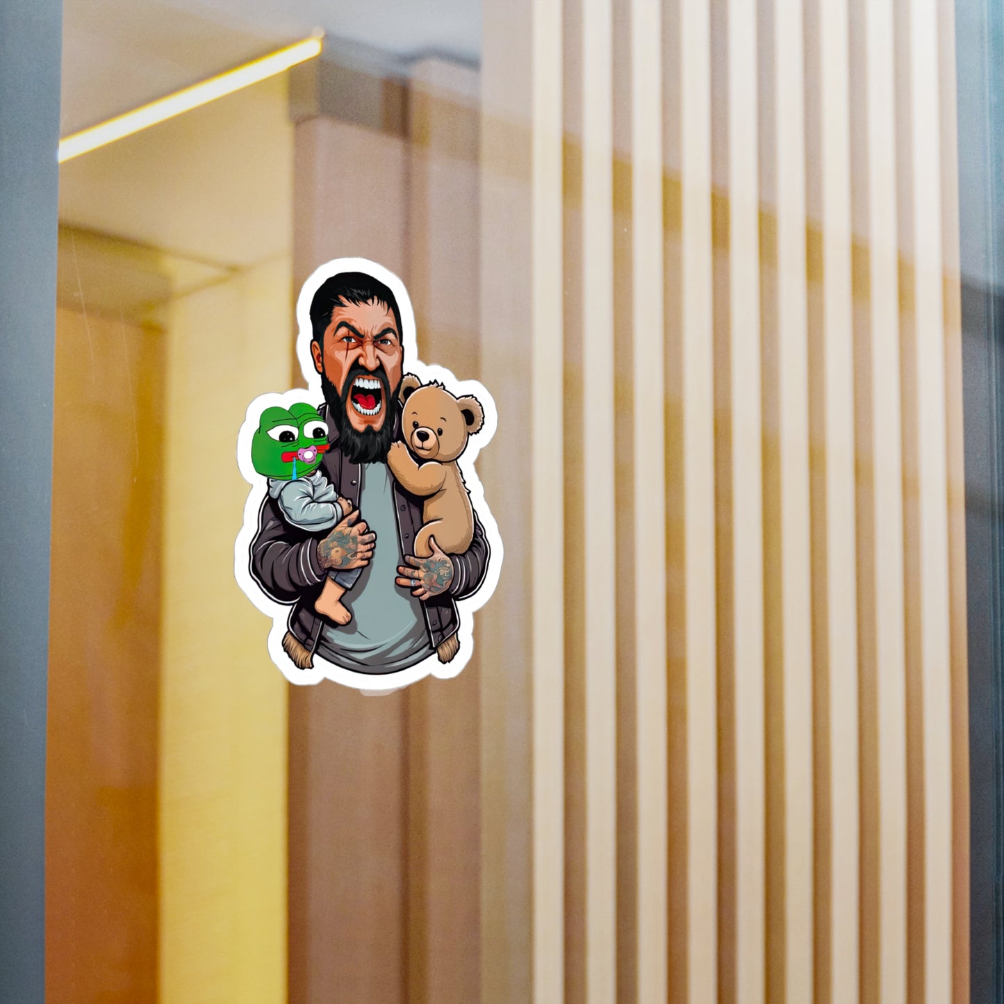 King Leo Holding Pepe / Teddy Sons Sticker