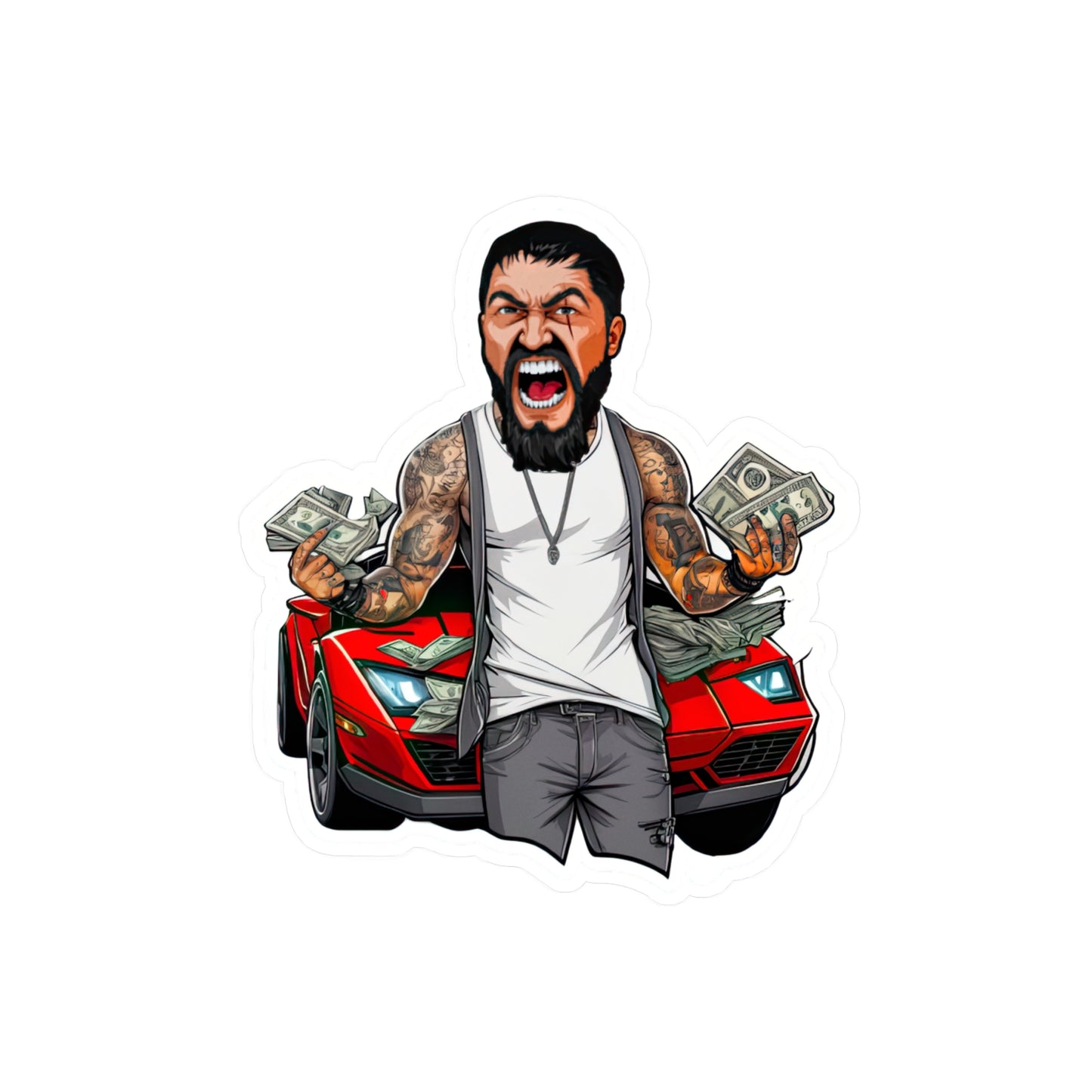 King Leo $ Rd Ferrari Sticker