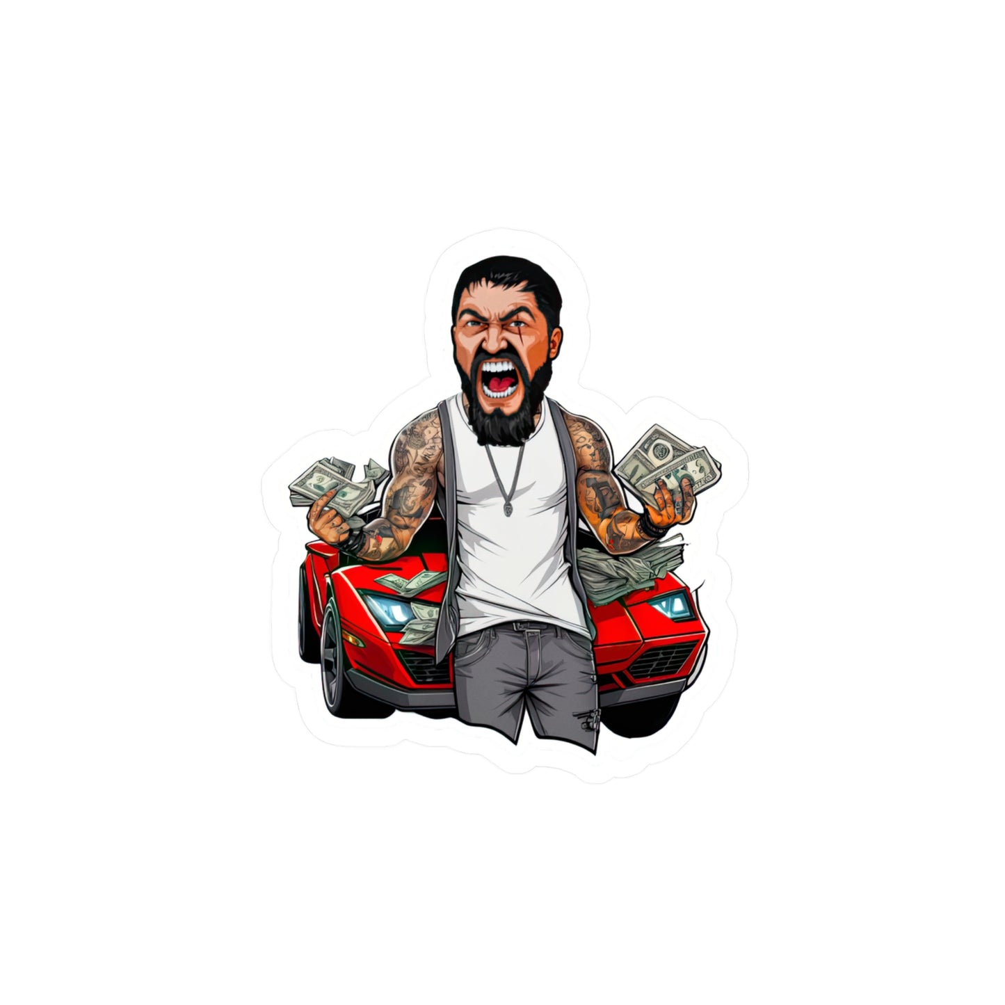 King Leo $ Rd Ferrari Sticker