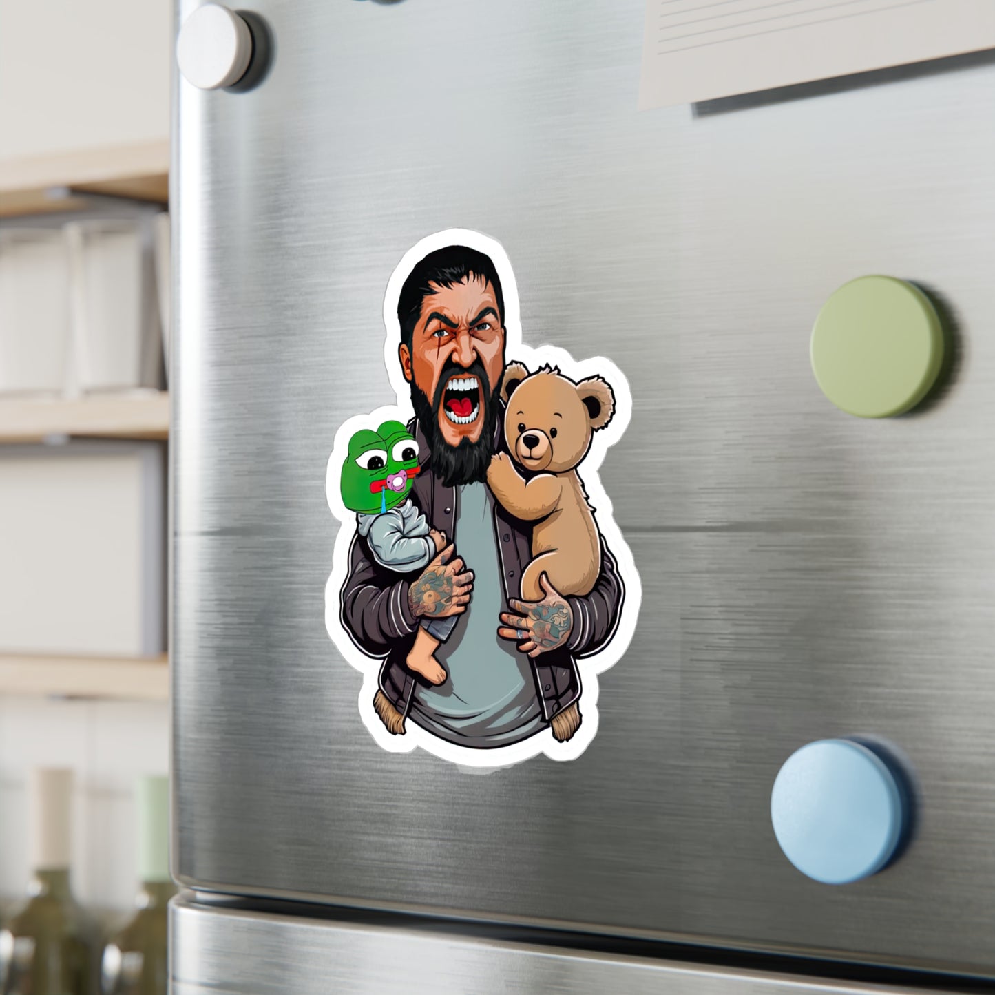 King Leo Holding Pepe / Teddy Sons Sticker
