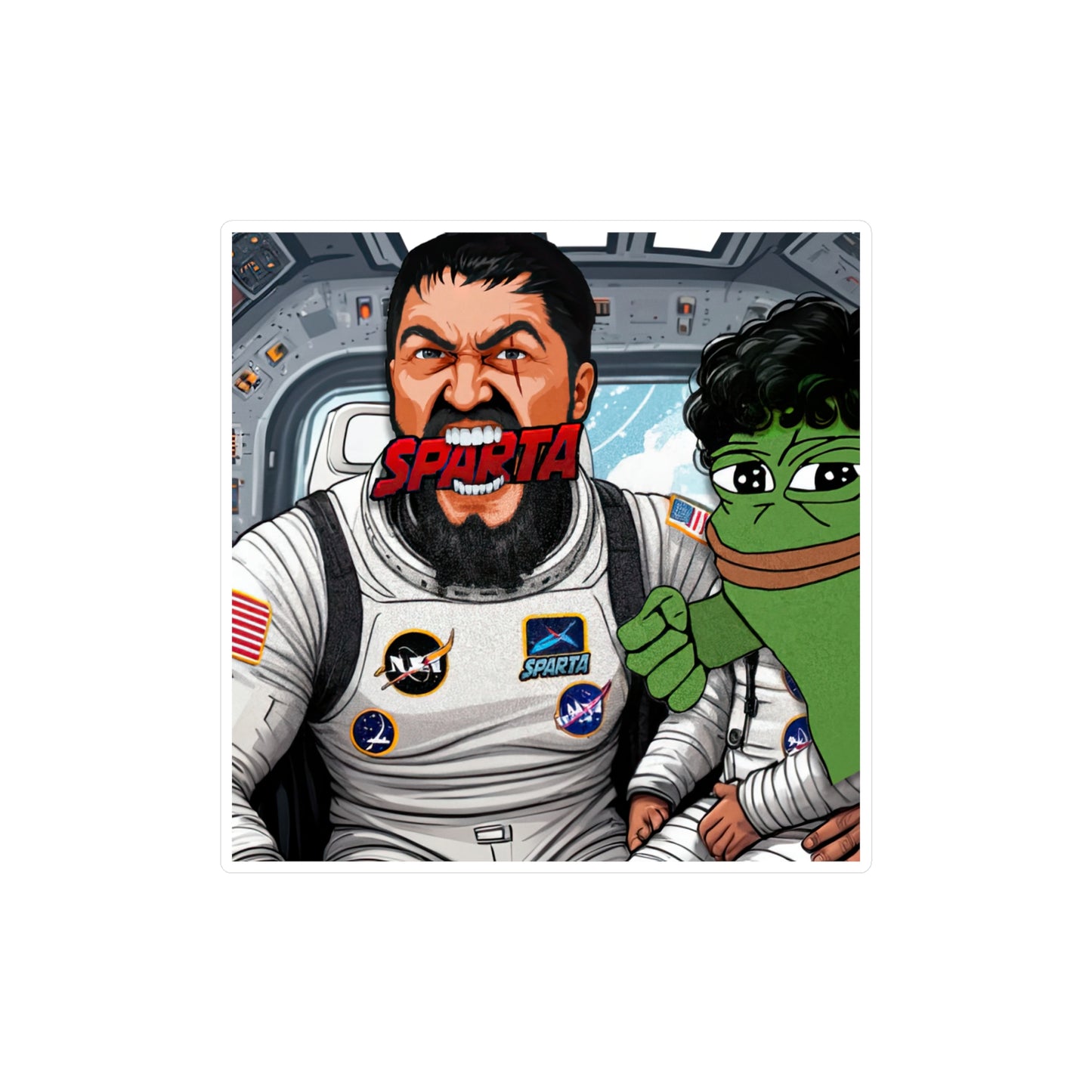 Leo Astronaut w/ Pepe Space Sticker