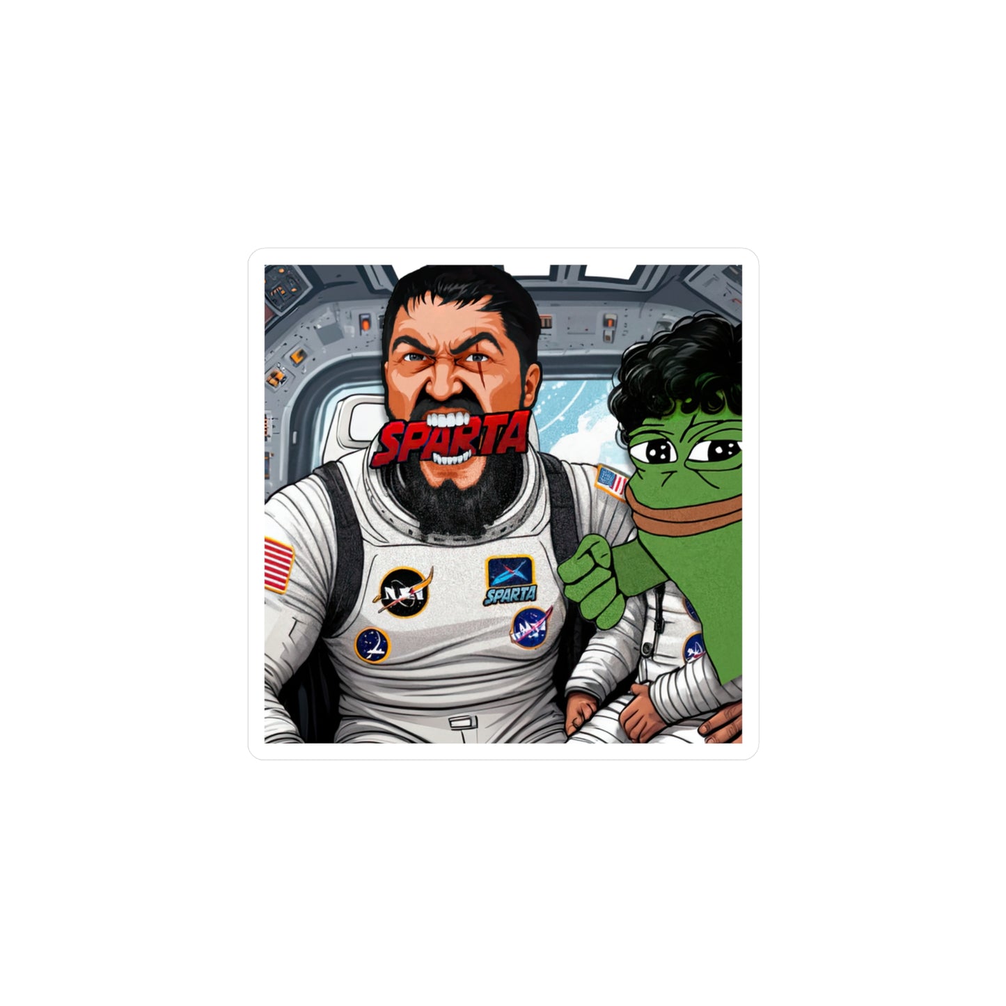 Leo Astronaut w/ Pepe Space Sticker